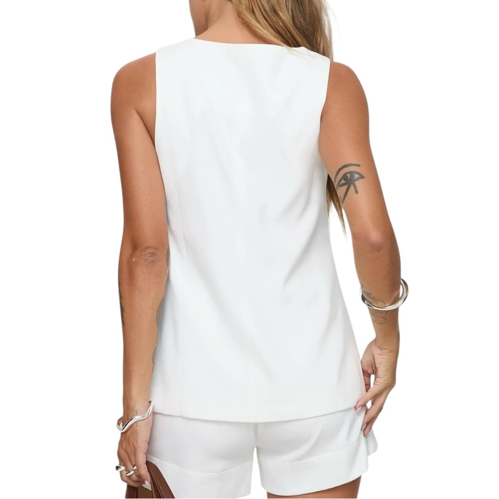 Princess Polly White Sleeveless Button Vest - Picture 6 of 10